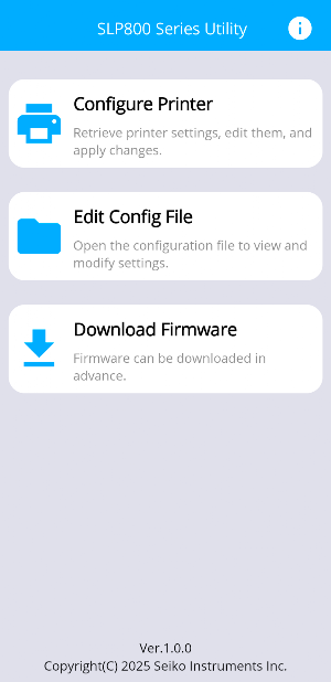 SLP800 Series Utility Screenshot 1