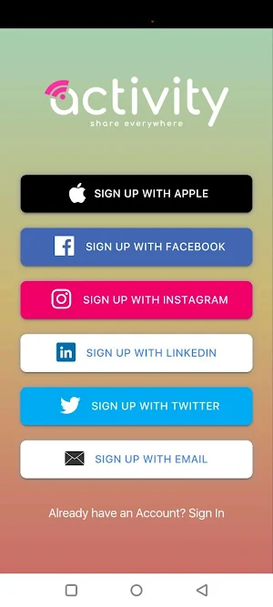 Activity Share App Screenshot 0