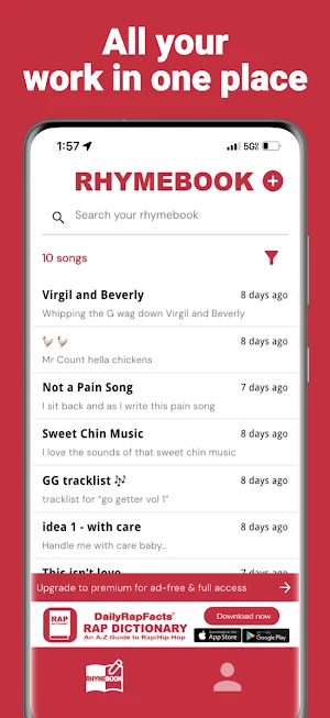 RHYMEBOOK: Songwriting Notepad Screenshot 3