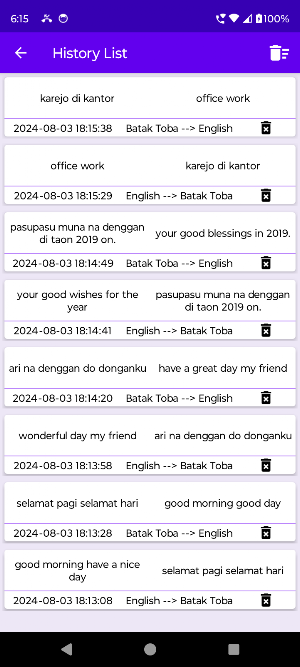 English Batak Toba Translator Screenshot 2