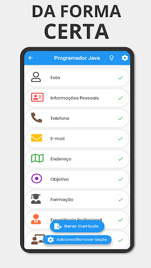 Fazer Currículo em PDF - Curriculum Vitae Grátis Screenshot 1