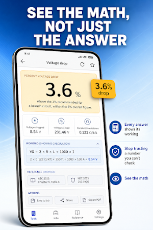 Electrician Calc: Wire & Load Screenshot 1