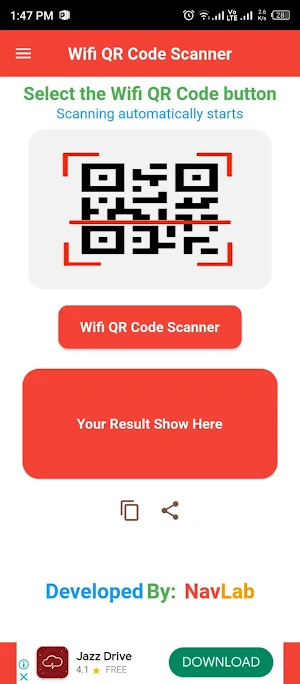 Wifi QrCode Password Scanner Screenshot 0