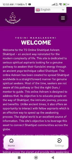 T SREENIVASULU Mahayoga Ashram Screenshot 1