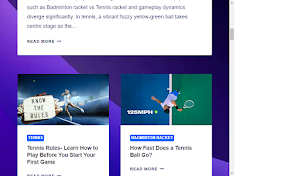 Racket Sports Info Screenshot 0
