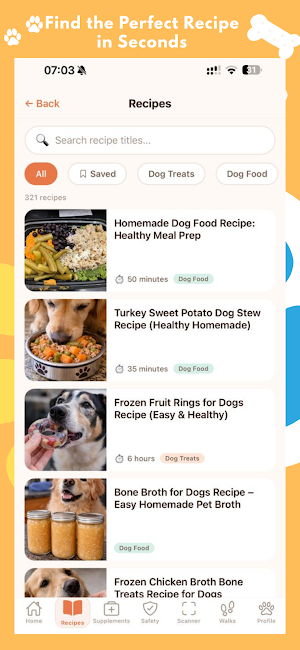 MyDogRecipe : Dog Recipes Screenshot 1