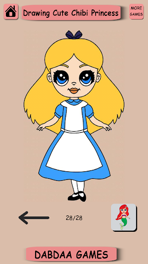Drawing Cute Chibi Princess, Step by Step Drawing Screenshot 2