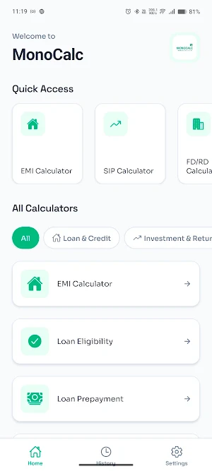 MonoCalc: Financial Calculator Screenshot 1