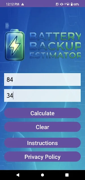 Battery Backup Estimator Screenshot 2