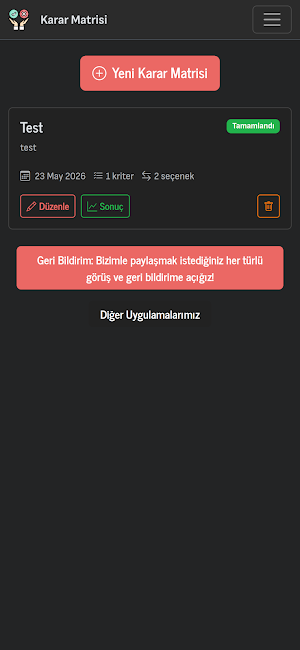Karar Matrisi Screenshot 0