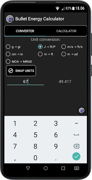 Bullet Energy Calculator Screenshot 2