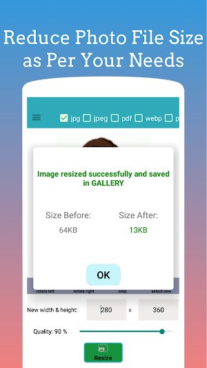 Photo Resizer for Form Fill Up Screenshot 3