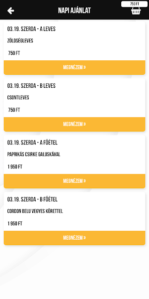 Etalon Étterem Napi Menü Screenshot 3