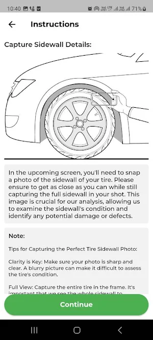 Tire Scan Screenshot 2