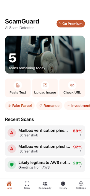 ScamGuard: AI Scam Detector Screenshot 0
