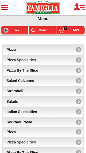 Famous Famiglia Pizzeria WP Screenshot 3
