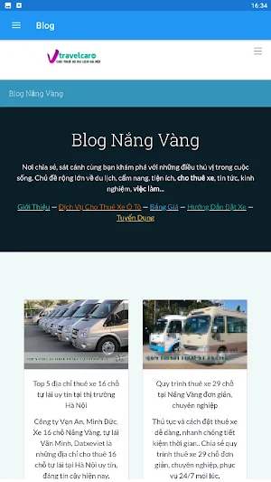 Thuê Xe 16 Chỗ HàNội Travelcar Screenshot 2