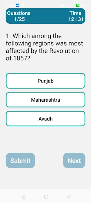Modern Indian History Quiz Screenshot 0