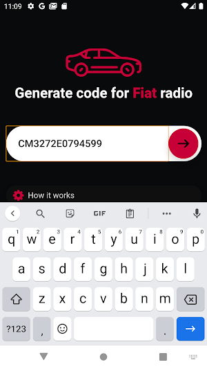 Fiat radio code generator Screenshot 3