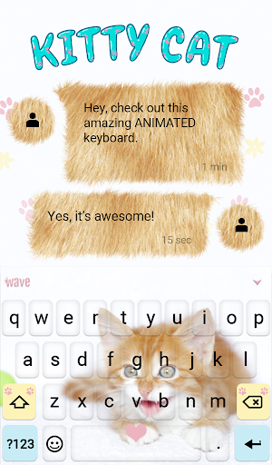 Kitty Cat Animated Keyboard + Live Wallpaper Screenshot 2