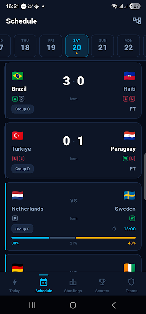 World Cup 2026 Live Score Screenshot 1