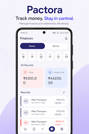 Pactora: Track Money & Promise Screenshot 2