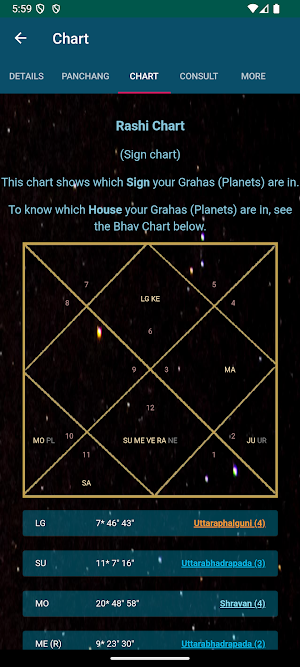 Prash Real Vedic Chart Screenshot 1