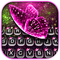 Glitter Pink Butterfly Keyboard Theme
