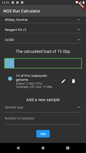 NGS Run Calculator Screenshot 3