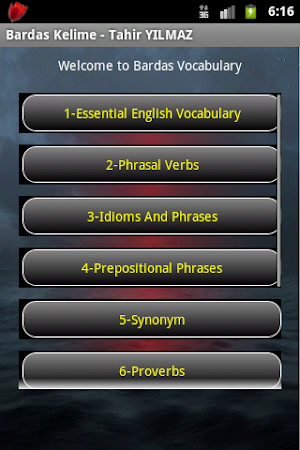 Vocabulary Learning App. Screenshot 1
