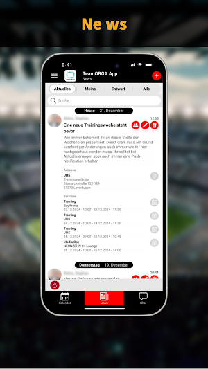 TeamORGA App Screenshot 1
