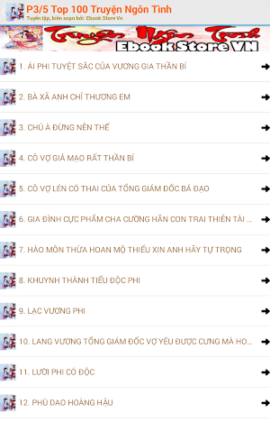 Top 100 Truyện Ngôn Tình Phần 3/5 Screenshot 1