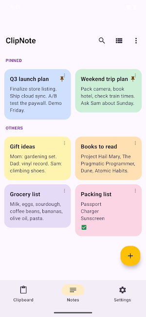 ClipNote: Clipboard & Notes Screenshot 0