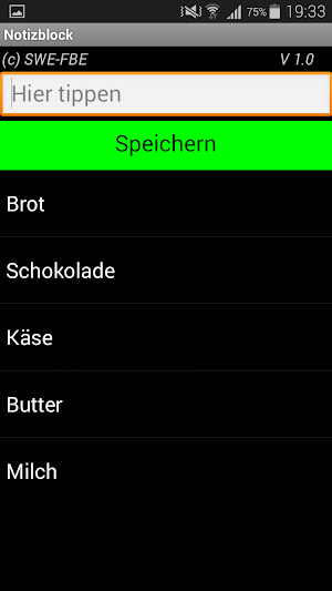 Notizblock Screenshot 1