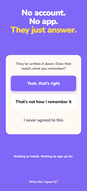What Did I Agree To? Screenshot 1