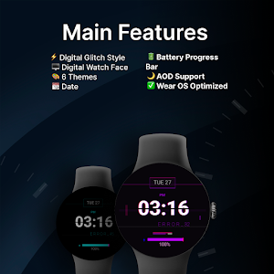 Digital Glitch - watch face Screenshot 1