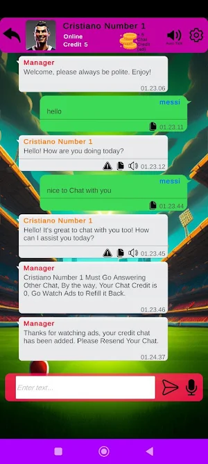 Cristiano Ronaldo Call Chat Screenshot 0