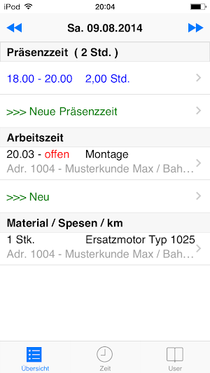 pocketTIME Screenshot 1