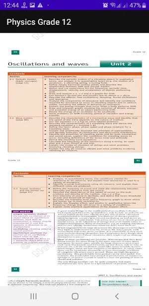 Grade 12 Physics Textbook ET Screenshot 0