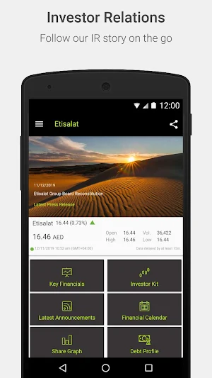 Etisalat Investor Relations Screenshot 0
