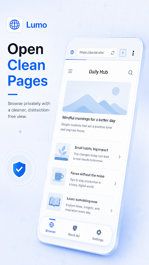 Lumo Browser: Ad Blocker Screenshot 1