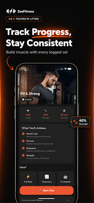 Gym Workout Tracker:ZeeFitness Screenshot 1
