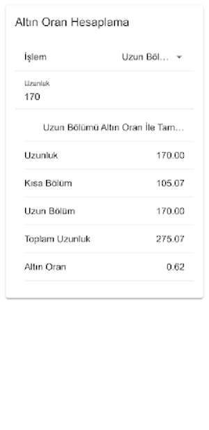Altın Oran Hesaplama Screenshot 1