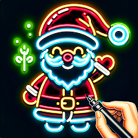 Glow Xmas: Santa Sketch Art