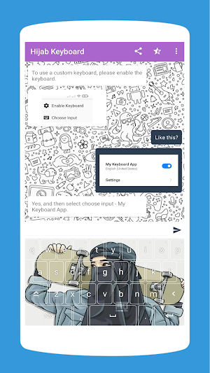 Aesthetic Hijab Keyboard Theme Screenshot 1