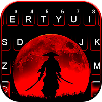 Red Moon Samurai Keyboard Background