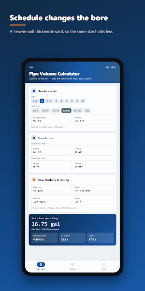 Pipe Volume Calculator Screenshot 0