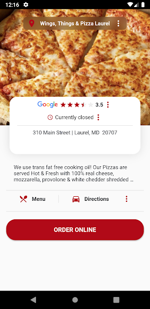 Wings Things & Pizza Screenshot 1