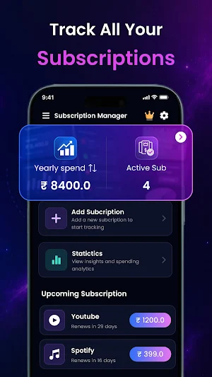 Subscription Manager & Tracker Screenshot 1
