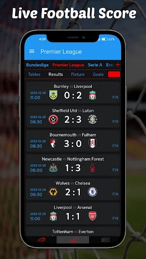ScoreKick- Football live score Screenshot 1